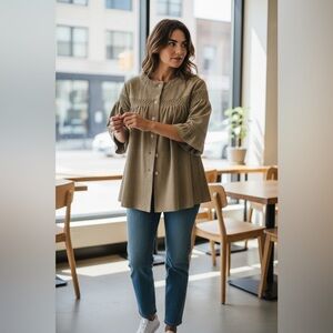 Michael Kors 100% Leather/suede Blouse Size 6